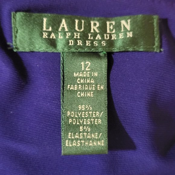 Ralph Lauren Ladies Beautiful Blue Ruched Evening Dress - Picture 7 of 8